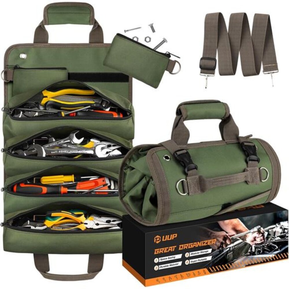 Tool Bag Roll Up, UUP Heavy Duty Rolled Empty Tool Storage Organization,Portable